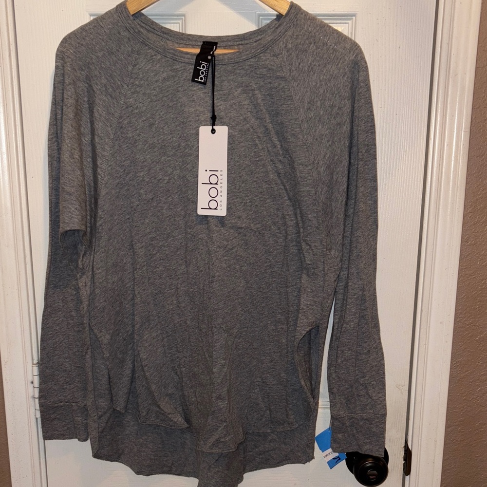 Bobi Charcoal Long Sleeve Shirt NWT
